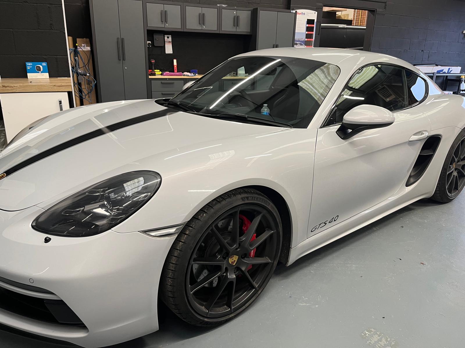 White Porsche at T&W Automotive